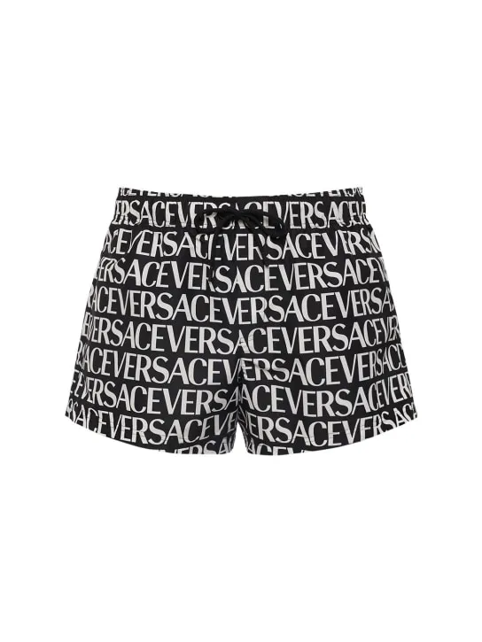 Versace   Monogram printed nylon swim shorts 