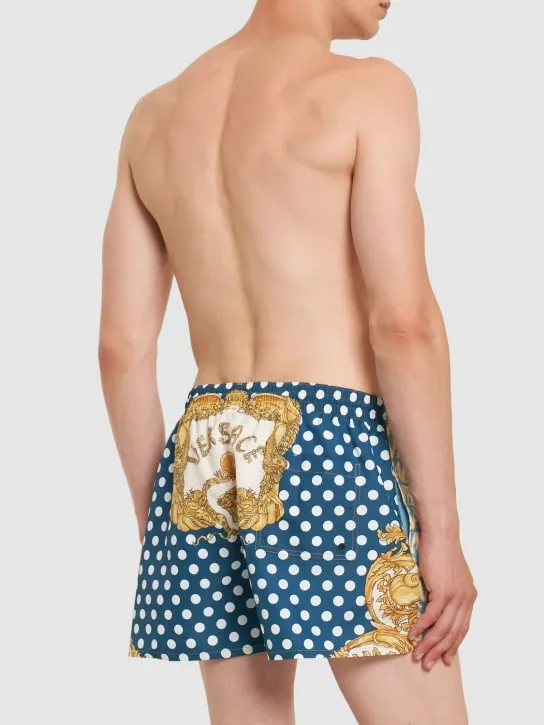 Versace   Vacanza Heritage print nylon swim shorts 