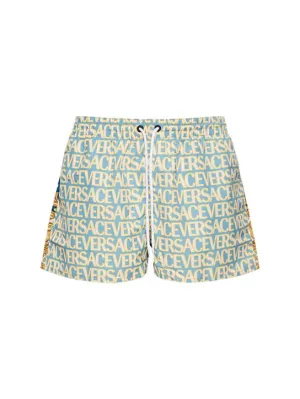 Versace   Vacanza Heritage print nylon swim shorts 