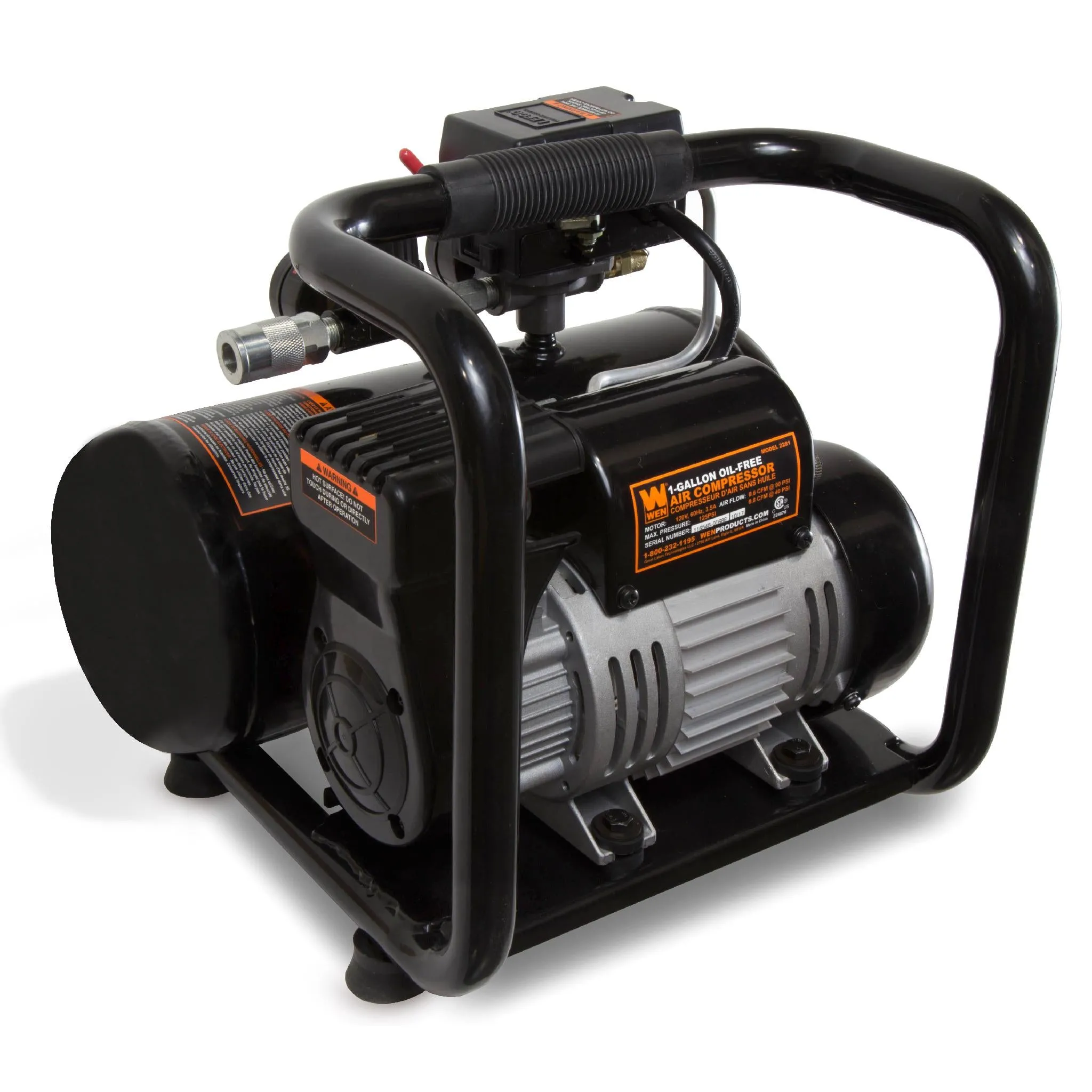 WEN 2281 1-Gallon Oil-Free Horizontal Portable Air Compressor