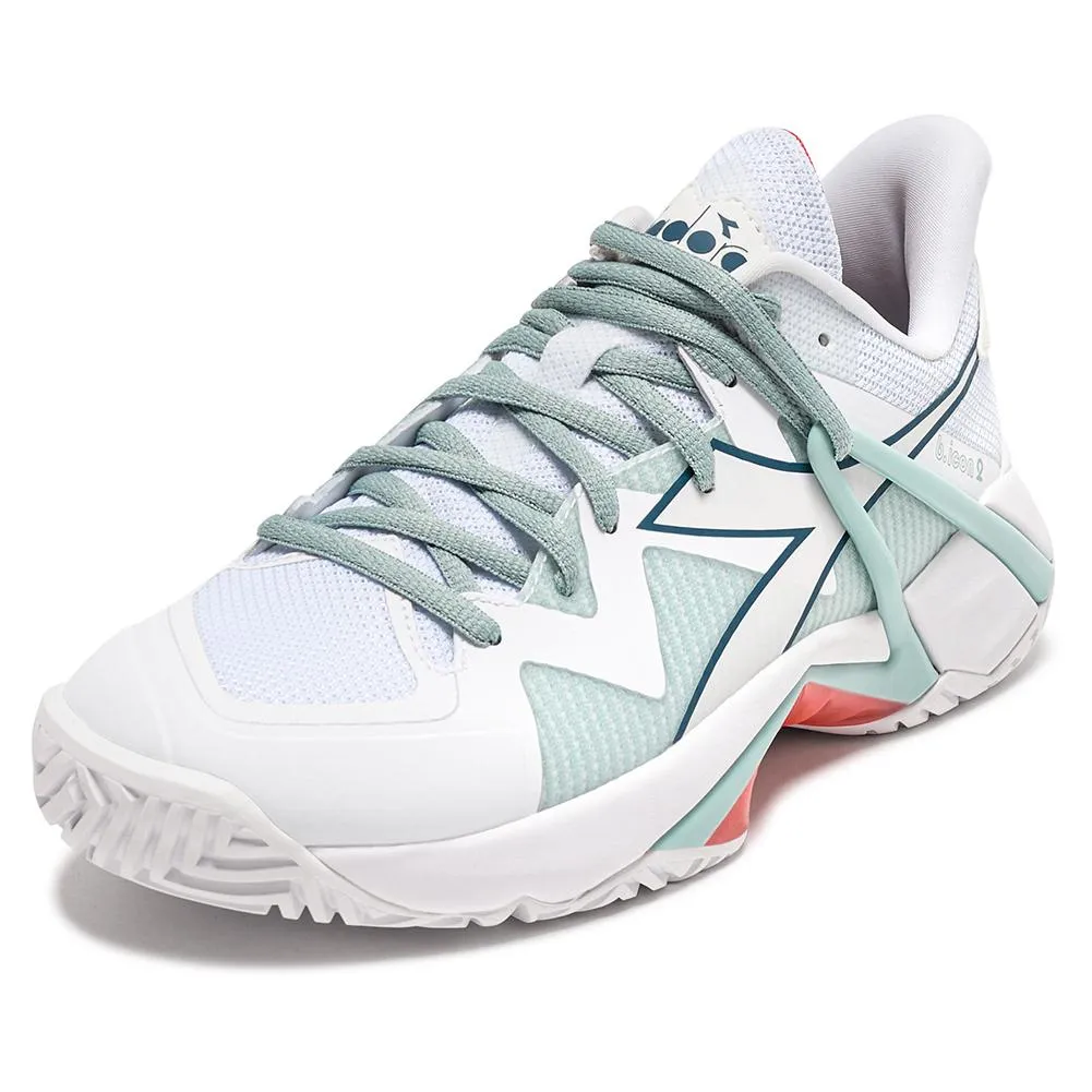 Women's B.Icon 2 AG Tennis Shoes White and Surf Spray