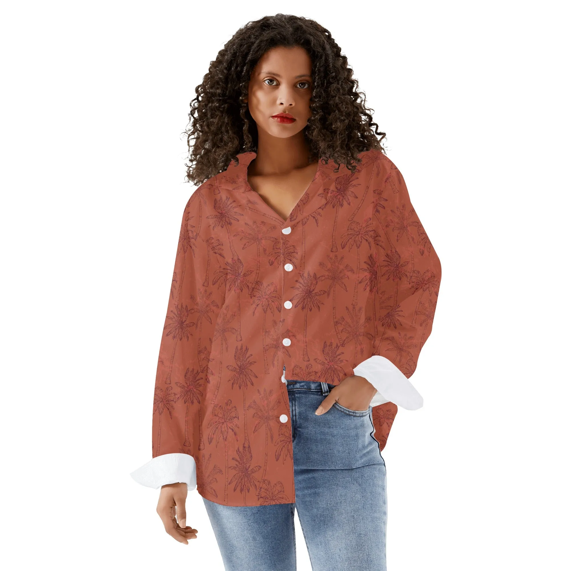 Womens Long Sleeve Button Down Shirt