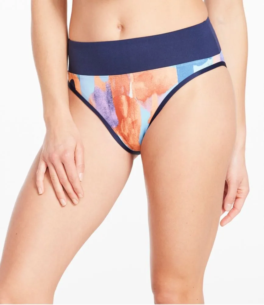 Women's New Currents Swimwear, Mid-Rise Brief Print