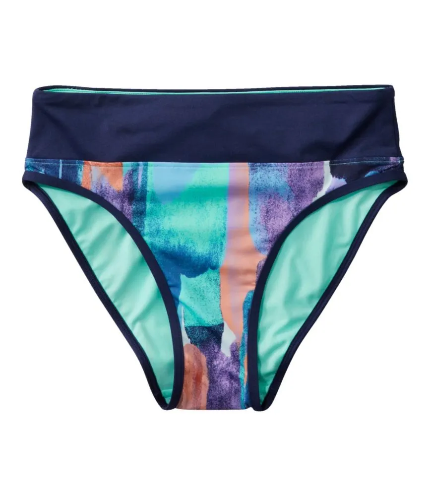 Women's New Currents Swimwear, Mid-Rise Brief Print