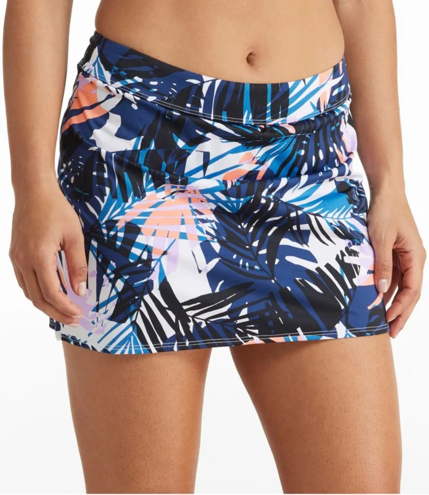 Women's New Currents Swimwear, Ruched Swim Skort Print