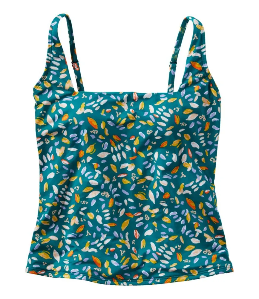 Women's New Currents Swimwear, Squareneck Tankini Top Print