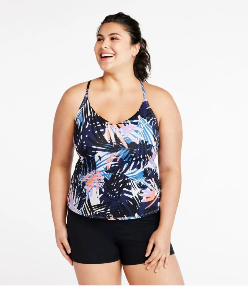 Women's New Currents Swimwear, V-Neck Tankini Top Print