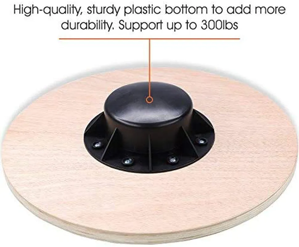 Yes4All Wooden Wobble Balance Board - Round Balance Board, Stability Board for Physical Therapy, Home Gyms