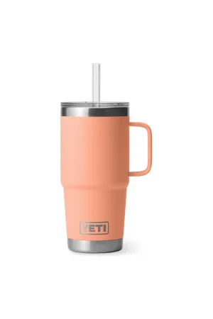 Yeti Rambler 25oz Straw Mug Peach