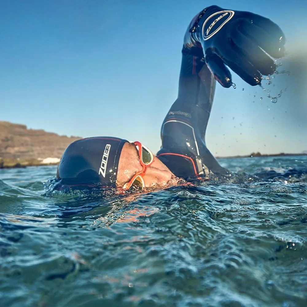 ZONE3 Neoprene Swim Cap (Black/Silver)